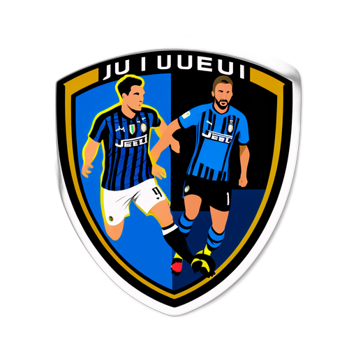 인터 밀란과 유벤투스의 매치 포스터 스타일 스티커