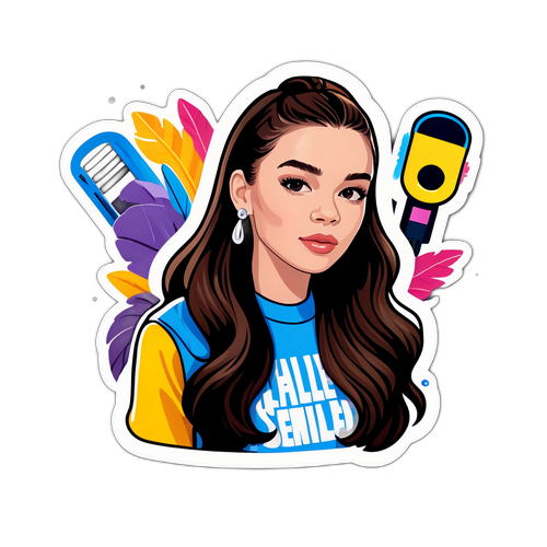 Stylisk sticker med Hailee Steinfelds æstetik