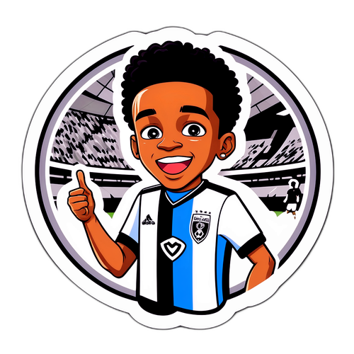 Adesivo do Matheus Pereira driblando com a torcida do Corinthians ao fundo