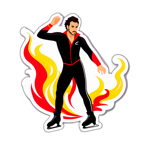 Performance de patinage artistique avec passion