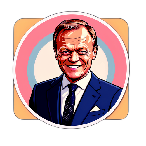 Retro stylizowany wizerunek Donalda Tuska