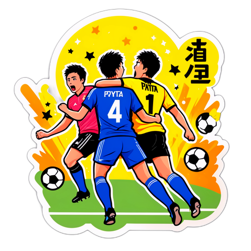試合の決定的瞬間の感情的なステッカー