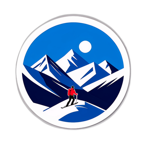 Sticker minimalist reprezentând Davos