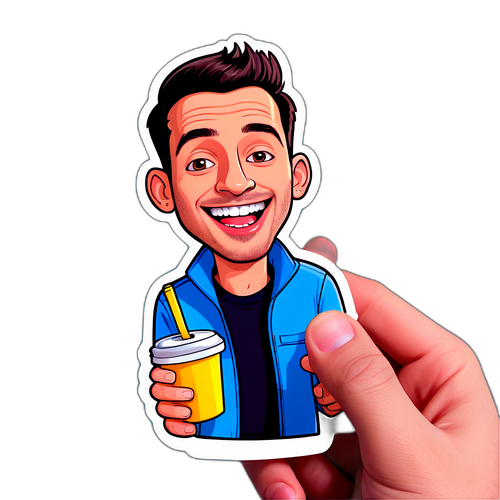 Leuke cartoon sticker van Julien Cohen