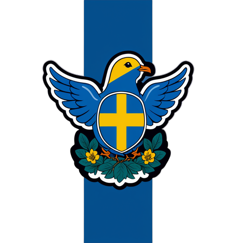 Fredsduva med svensk flagga