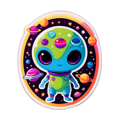 Mysterious Aliens Sticker Design