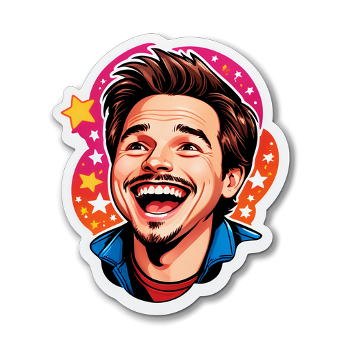 Vibrant Laughing Character Sticker
