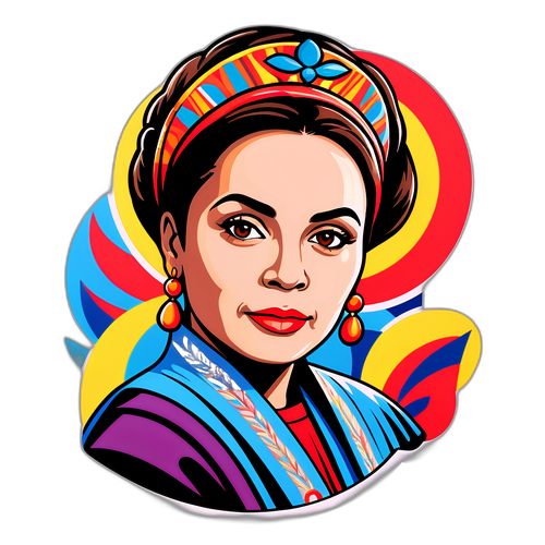 Diseño de pegatina representando a Norma Lezana