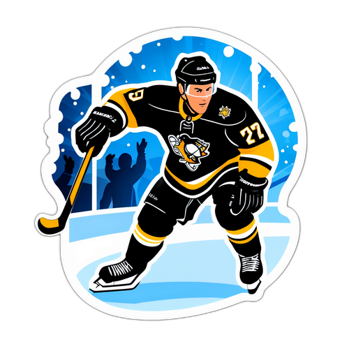 Návrh nálepky s silhouette Juraja Slafkovského na ledu