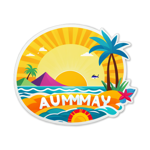 August Awaits: Heat Up Your Summer Vibes with This Vibrant Sticker!