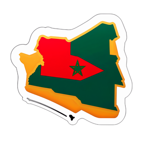 Sticker met een gestileerde kaart van de Marokkaanse Sahara