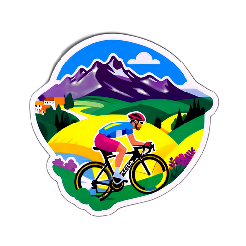Színes kerékpár a Tour de France 2025 emblémájával