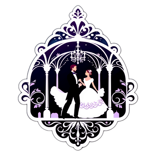 Romantisk illustration av en bal i Bridgerton stil