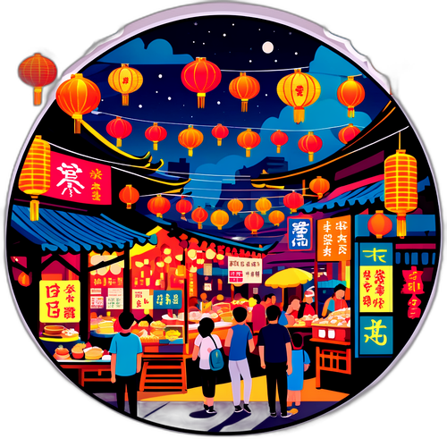 士林夜市的活力場景