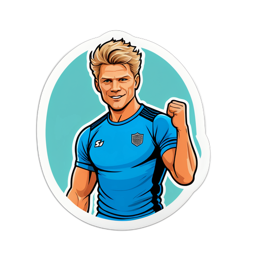 Stempel med Morten Arnfred i sportswear