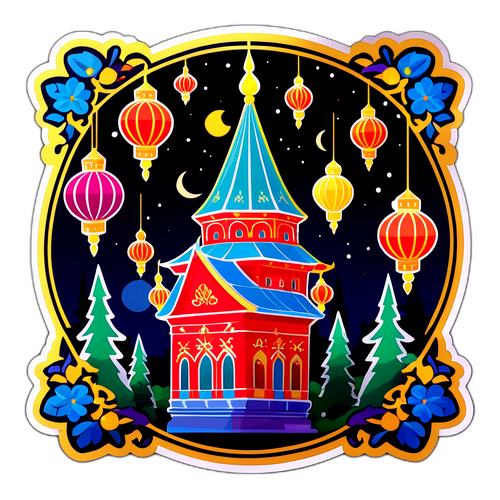 Наклейка, напоминающая о традиционных праздниках и событиях Казани