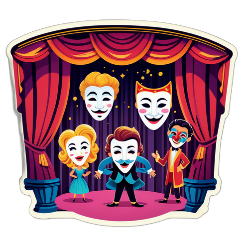Ilustracje klasycznej sceny teatralnej