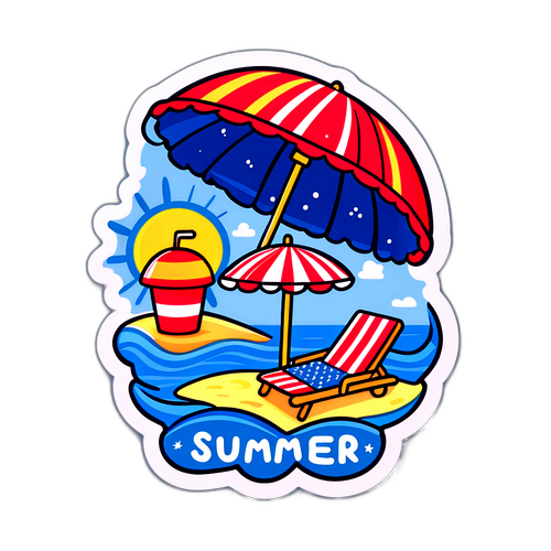 Kaakit-akit na Doodle na Sticker para sa Tag-init