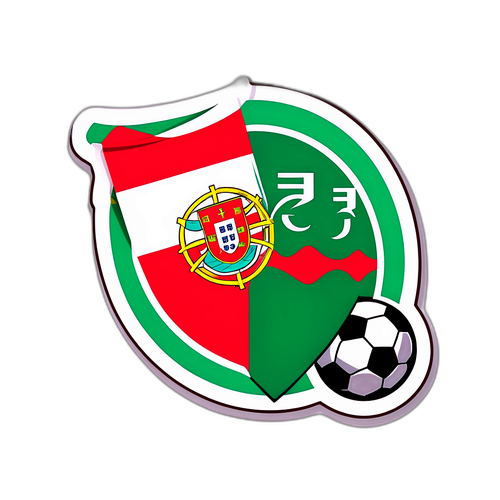 Fußball-Kunstwerk: Begegnung von Portugal und Ungarn