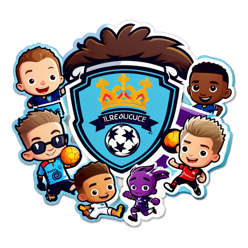 สติกเกอร์ทีมพรีเมียร์ลีกในสไตล์การ์ตูนน่ารัก