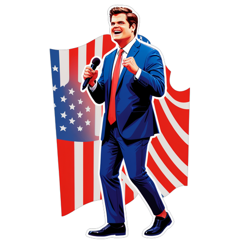 Dynamic Matt Gaetz Mic Sticker