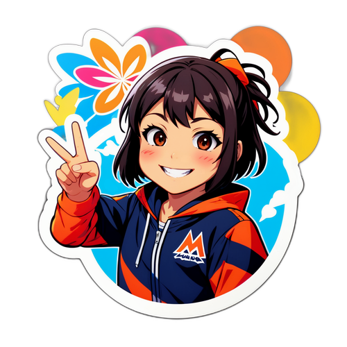 マコ・タムラの笑顔を届けるイラスト