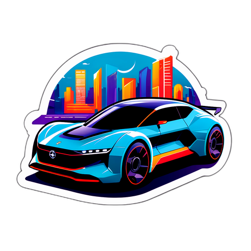 Ilustrație a unei mașini futuriste la Salonul Auto din București 2025