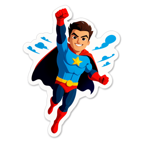 Äventyrssticker med superhjälten Alexander Abdallah