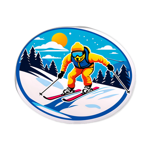 Przyjazny pies na nartach