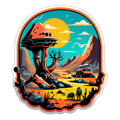 Paesaggio post-apocalittico ispirato a 'Fallout'