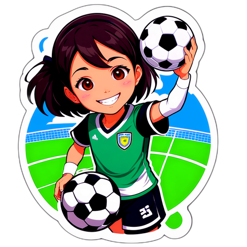 サッカーボールを持つマルヤマ・クリナのデザイン