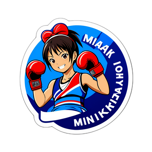 ミサキ・オーニタのボクシング勝利を祝う楽しいステッカー