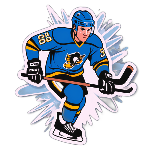 En ishockeyspiller i fuld udstyr