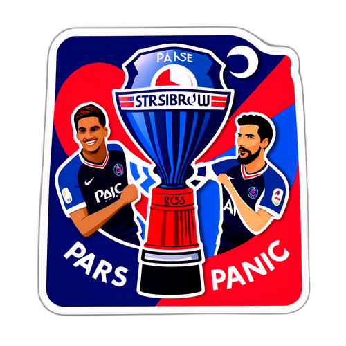 Sticker PSG vs. RC Strasbourg - Vášeň fanoušků a vítězství trofejí