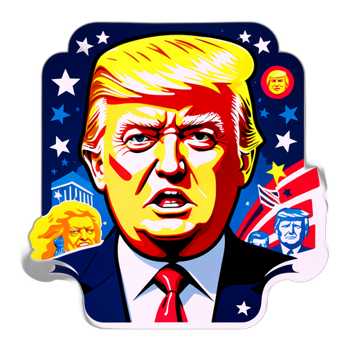 Ikonisches Bild von Trump mit einem ausdrucksstarken Gesicht