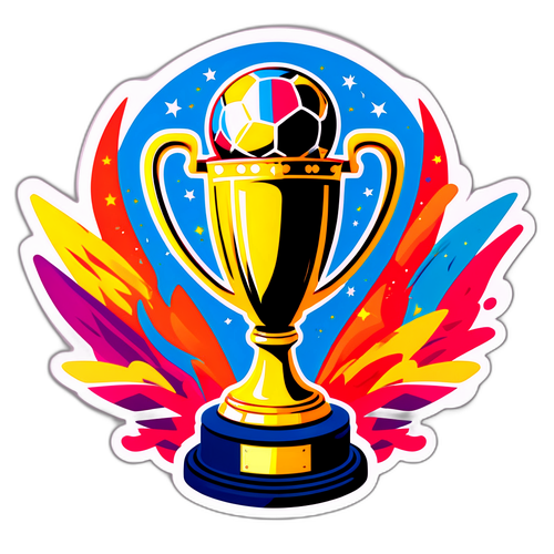 Stiker Bertema UEFA dengan Piala Ikonik