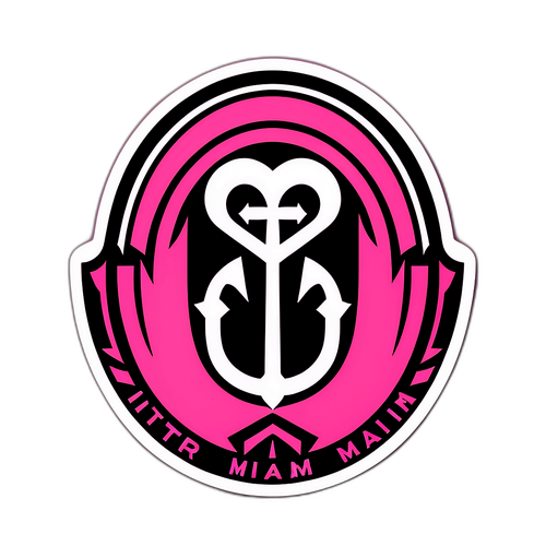 Sticker del Inter Miami CF con camiseta estilizada en rosa y negro