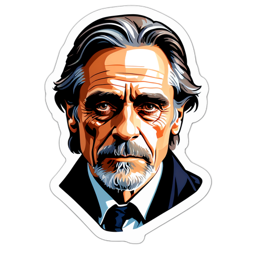 Artystyczny sticker z Jeremym Ironsem