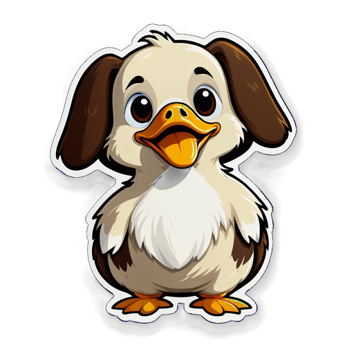 Adorable Dog-Duck Hybrid Sticker