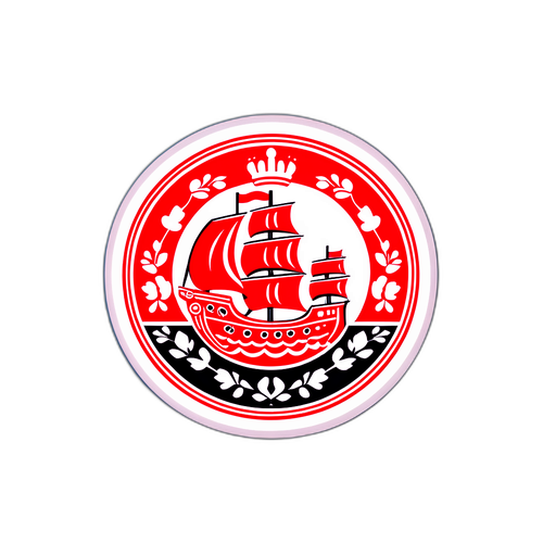 덴마크 문화를 상징하는 전통 요소를 결합한 스티커