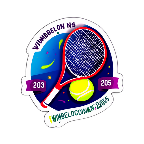 Decal cu rachetă de tenis și minge - Wimbledon 2025