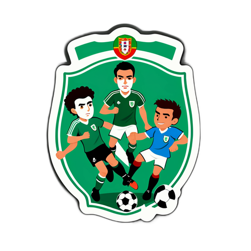 아일랜드와 포르투갈 축구 선수들의 카툰 스타일 경쟁