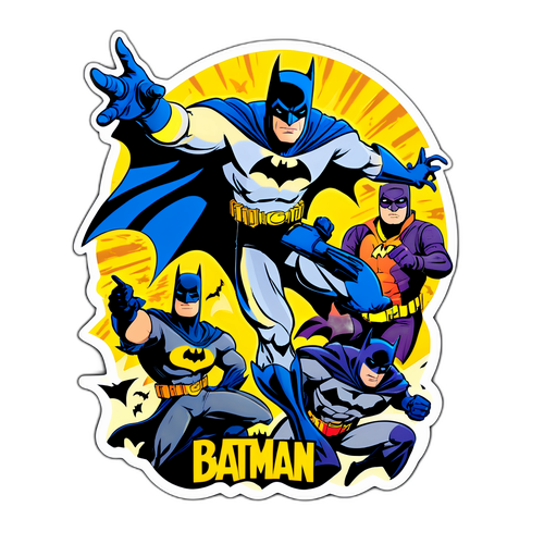 Nálepka s Batmanem v akčním póze
