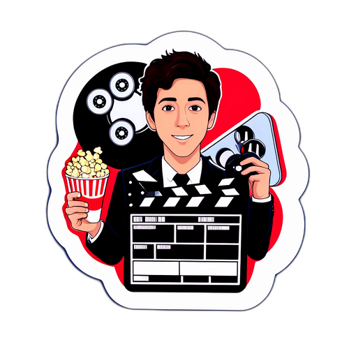 Kreativ klistremerke av Nat Wolff med filmklapper
