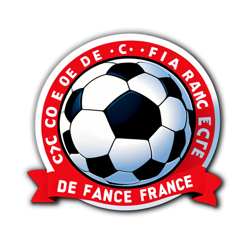 Autocollant de football amateur avec ballon et "Coupe de France"