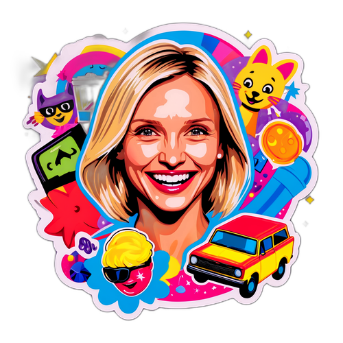 Ilustracja z uśmiechniętą Cameron Diaz