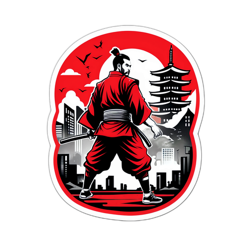 Şehir Temalı Bushido Sticker