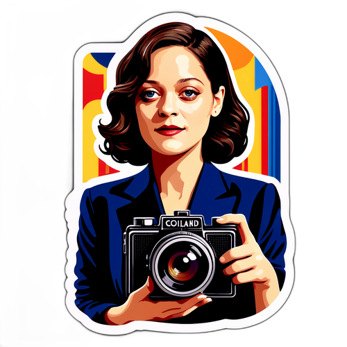 Portrait Stylistique de Marion Cotillard avec des éléments de film classique