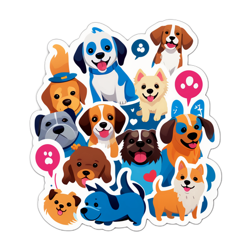 かわいい犬たちのシール