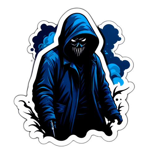 A adesivo de suspense com figura misteriosa